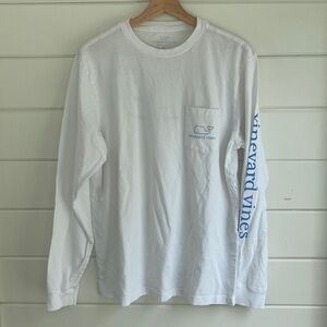 Vineyard Vines Green Cotton Long Sleeve Logo Tee | Unisex | Excellent Condition
